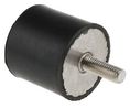 Cylindrical Anti-Vibration Mount, 154kg, M10, Rubber